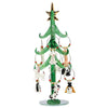 Glass Tree w/Dog Wine Charms 9 inch