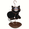 Black Cat Stained Glass Bird Feeder