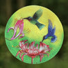 Hummingbirds Glass Bird Bath w/Stake