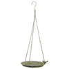 Aged Metal Hanging Bird Bath Green