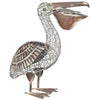 Rustic Pelican w/Fish Metal Sculpture