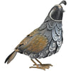 Quail Metal Bird Sculpture Male 10.5 inch