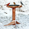 Heated Double Ring Cedar Bird Bath w/Post
