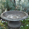 Fiber Clay Cool Grey Birdbath w/Small Base