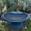 Fiber Clay Navy Blue Birdbath w/Small Base