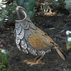 Quail Metal Bird Sculpture Male 10.5 inch