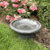 Fiber Clay Birdbath w/Small Base Gray