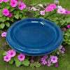 Fiber Clay Birdbath Bowl Blue