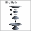 Fiber Clay Birdbath w/Small Base Gray Matte