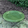 Fiber Clay Birdbath Bowl Green