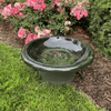 Fiber Clay Birdbath w/Small Base Hunter Green