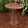 Fiber Clay Birdbath with Base Terra Cotta