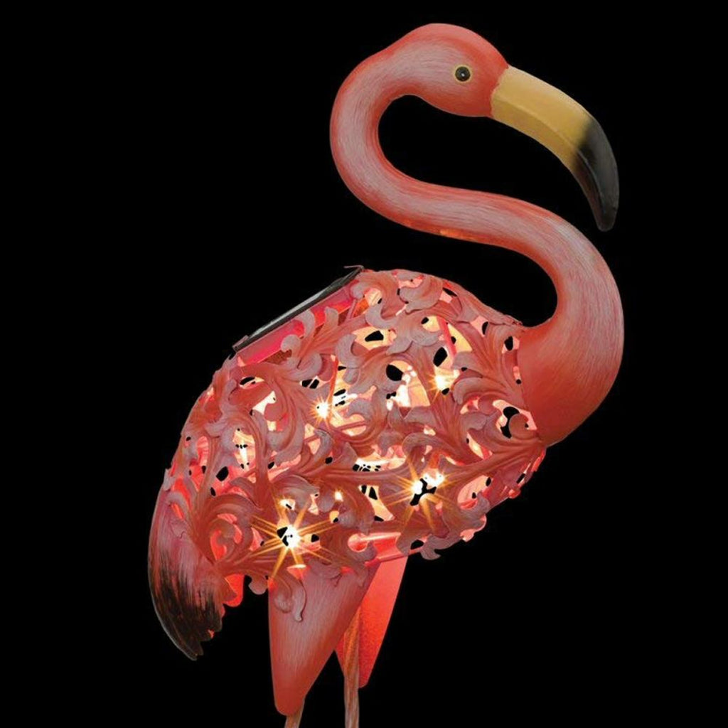 Solar Light Metal Garden Stake - Flamingo