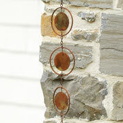 Circles Flamed Rain Chain 96 inch