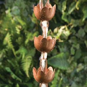 Lily Cups Flamed Rain Chain 96 inch