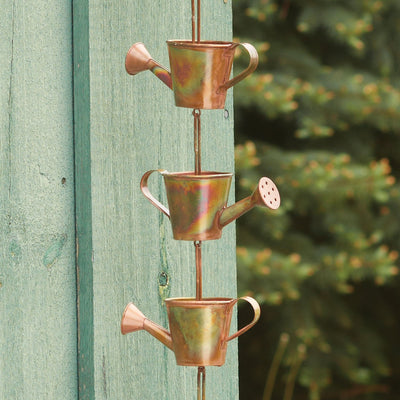 Watering Cans Flamed Rain Chain 96 inch