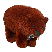 Buri Bristle Brown Bear w/fish 10 inch