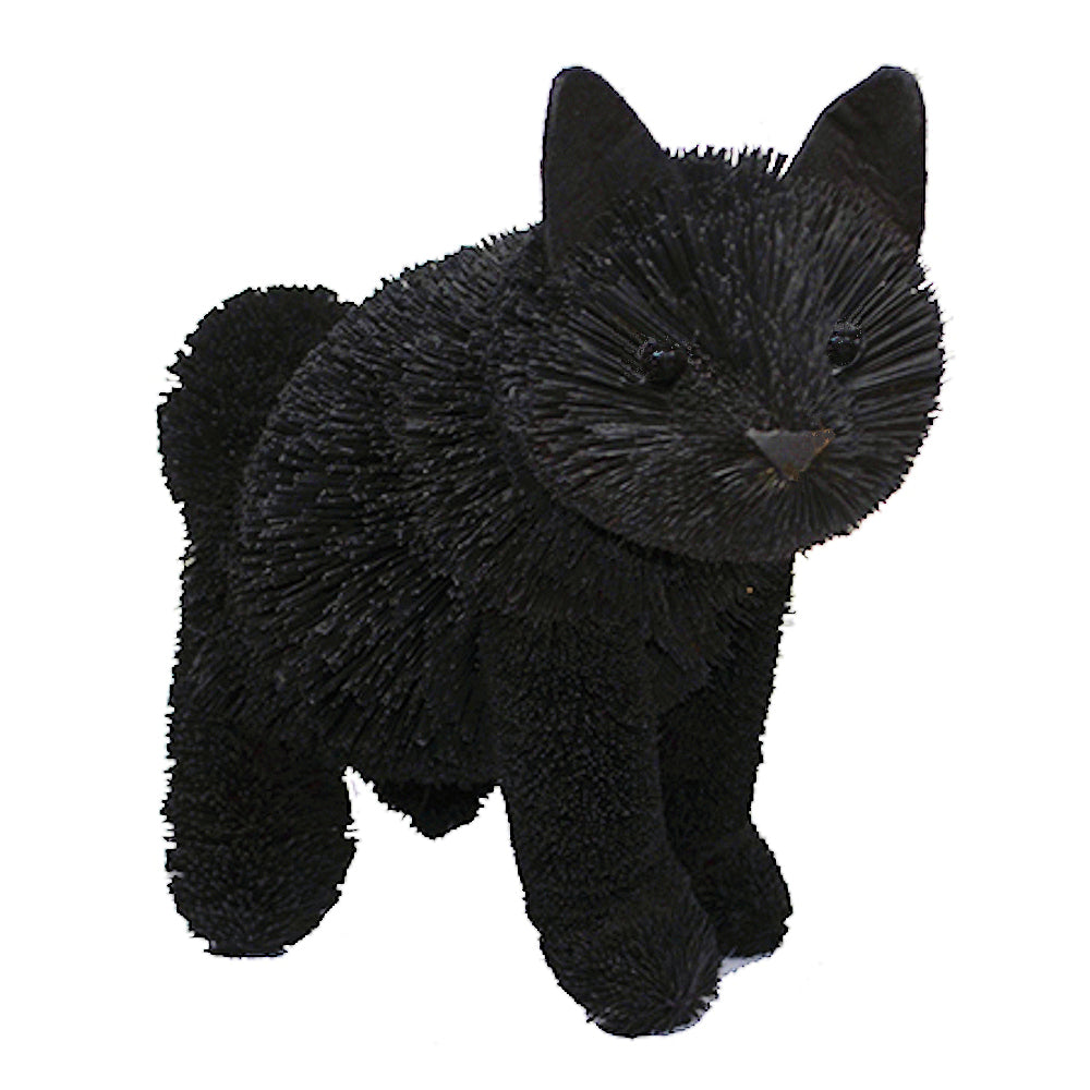 Buri Bristle Cat Black Sitting 16 inch