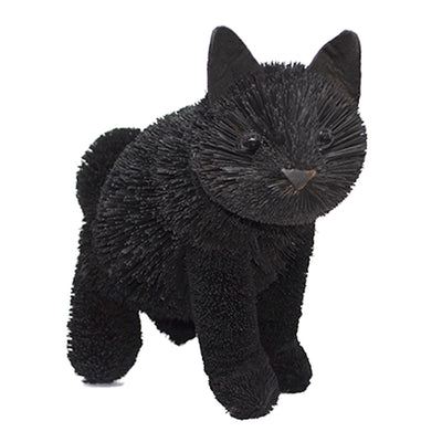 Buri Bristle Cat Black Sitting 12 inch
