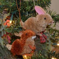 Rabbit Bristle Brush Ornament Assorted