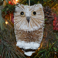 Snow Owl Bristle Brush Ornament