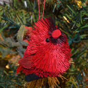 Cardinal Bristle Brush Ornament