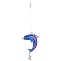 Glass Dolphin Suncatcher - Purple