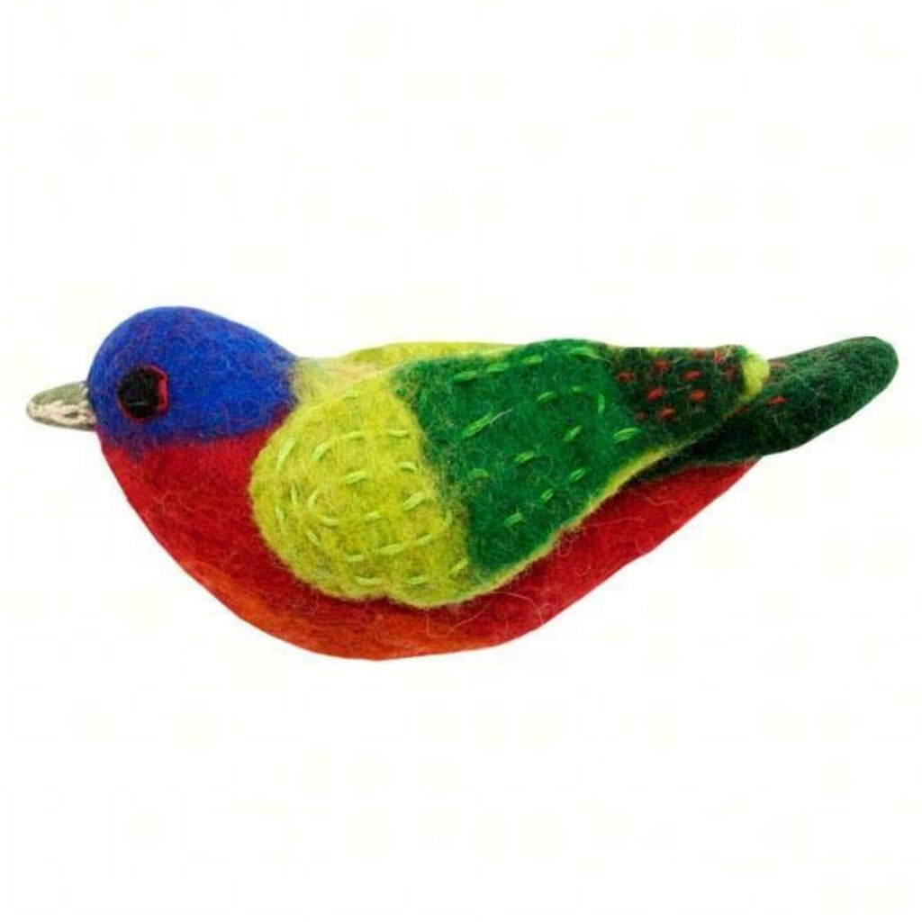 Painted Bunting Woolie Ornament - Momma's Home Store
