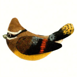 Cedar Waxwing Woolie Ornament - Momma's Home Store