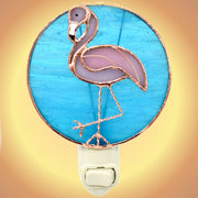 Flamingo Stained Glass Night Light