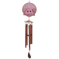 Pink Pig Stained Glass Wind Chime