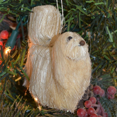 Maltese Dog Bristle Brush Ornament