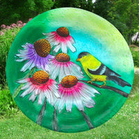 Goldfinch Glass Hanging Bird Bath