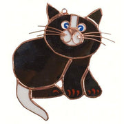 Black Cat Stained Glass Suncatcher