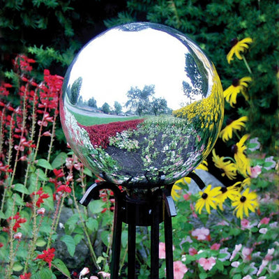Silver Glass Gazing Globe 10 inch