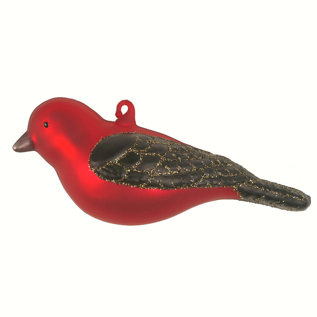Scarlet Tanager Glass Bird Ornament