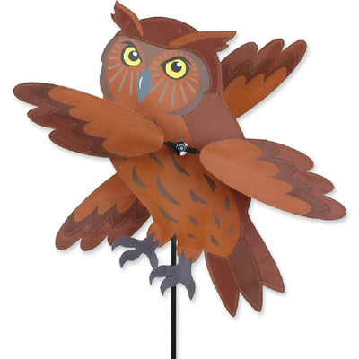 Brown Owl Whirligig Wind Spinner 18 inch