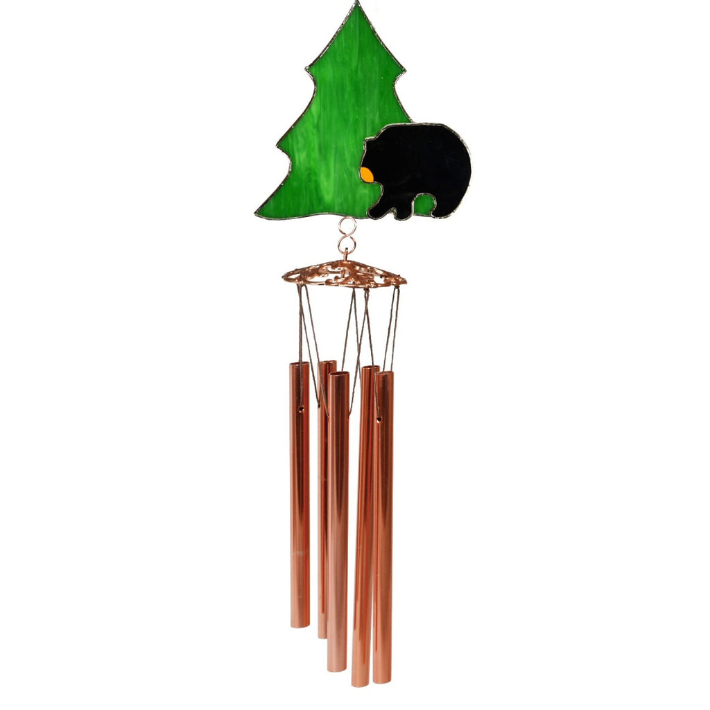 Black Bear Stained Glass Wind Chime