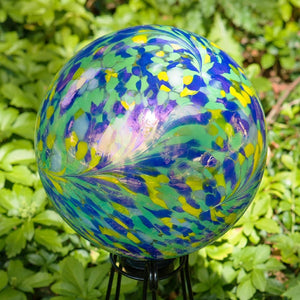 Iridescent Peacock Burst Gazing Globe 10 inch