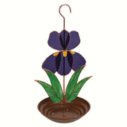 Iris Stained Glass Bird Feeder