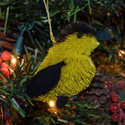 Finch Bird Bristle Brush Ornament