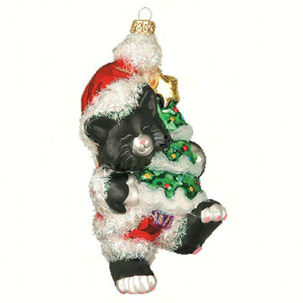 Black Christmas Kitty Ornament