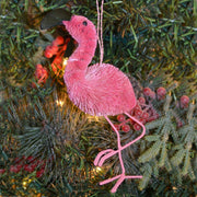 Flamingo Bristle Brush Ornament