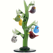 Glass Tree w/Bird Ornaments 6 inch