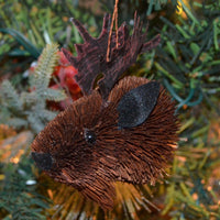 Moose Bauble Bristle Brush Ornament