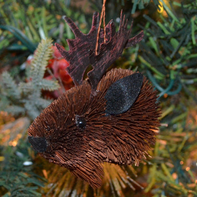 Moose Bauble Bristle Brush Ornament