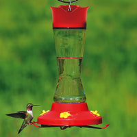 Pinch Waist Glass Hummingbird Feeder 16 oz