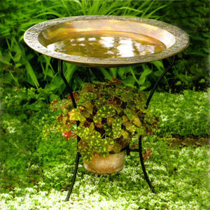 Copper Plated Steel Birdbath w/Stand - Momma's Home Store