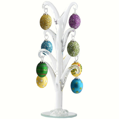 Glass Tree w/Egg Ornaments 8 inch