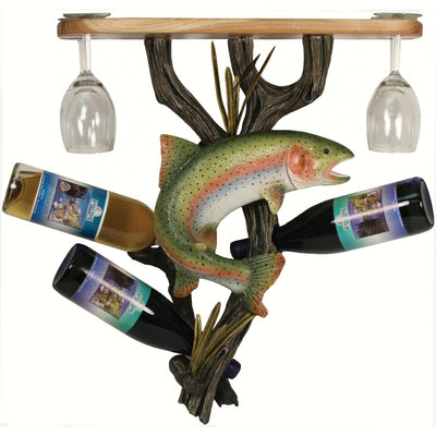 Trout Wineglasses/Bottles Holder Shelf